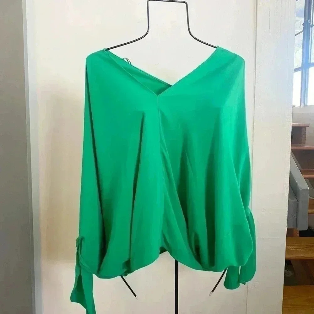 Zara green oversized‎ blouse XS